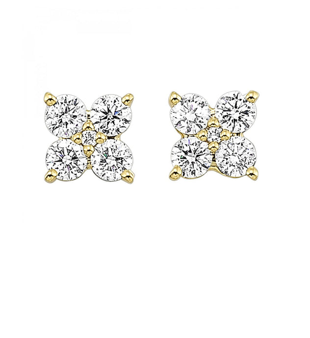 14k YG Diamond Stud Earrings ER10747-4YC