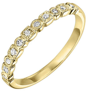 14KT Yellow Gold & Diamond Classic Book Stackable Fashion Ring - D.12TW FR1084-4 YD