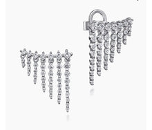 Load image into Gallery viewer, GABRIEL &amp; Co.-14K White Gold Diamond Tassel Ear Climber Earrings EG15065W45JJ