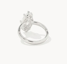 Load image into Gallery viewer, Kendra Scott-Lindy Rae Elyse Silver Metal Cocktail Ring in White Crystal 9608875052 Sz: 6