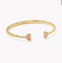 Load image into Gallery viewer, KENDRA SCOTT Framed Ari Heart Gold Cuff Bracelet in Light Pink Drusy 9608872130