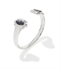 Load image into Gallery viewer, KENDRA SCOTT Elton Step Frame Cuff Bracelet Rhodium Dark Indigo Illusion 9608806789