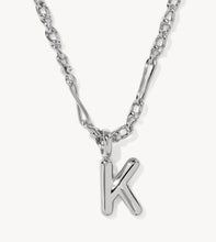 Load image into Gallery viewer, KENDRA SCOTT Bubble Letter K Silver Short Pendant Necklace 9608805606