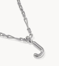Load image into Gallery viewer, KENDRA SCOTT Bubble Letter J Silver Short Pendant Necklace 9608805604