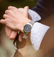 Load image into Gallery viewer, CASIO Edifice Automatic Textured Blue Dial Stainless Steel Watch 38mm - EFK110D-2A