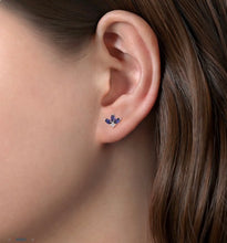 Load image into Gallery viewer, GABRIEL&amp;Co -Floral - 14K White Gold Diamond and Sapphire Stud Earrings EG14963W45SA