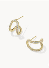 Load image into Gallery viewer, KENDRA SCOTT Daphne Pave Gold Huggie Earrings 9608893737
