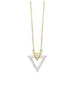 14k W and YG Diamond Necklace PD10693-4WYC