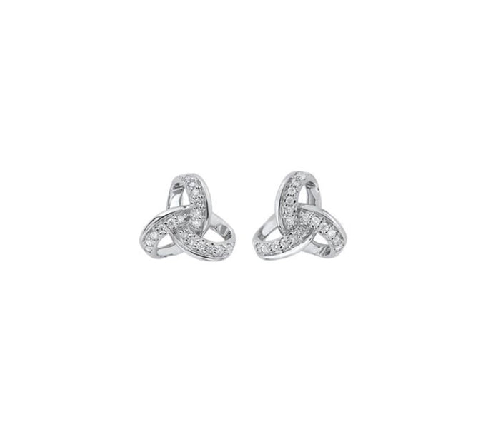 10KT WHITE GOLD & DIAMOND STUDDED FASHION EARRINGS - 1/10 CTW ER28825-1WSC *