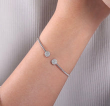 Load image into Gallery viewer, Gabriel &amp; Co-14K White Gold Bujukan Cluster Diamond Split Bangle BG4123-57W45JJ