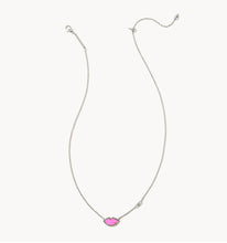 Load image into Gallery viewer, Kendra Scott-Lips Silver Pendant Necklace in Hot Pink Mother-of-Pearl 9608867038