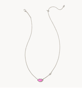 Kendra Scott-Lips Silver Pendant Necklace in Hot Pink Mother-of-Pearl 9608867038