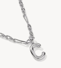 Load image into Gallery viewer, KENDRA SCOTT Bubble Letter C Silver Short Pendant Necklace 9608805590