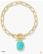 Load image into Gallery viewer, Kendra Scott-Daphne Gold Link and Chain Bracelet in Variegated Turquoise 9608862534
