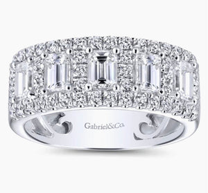 GABRIEL&Co-Wide 14K White Gold Emerald Cut Fancy Diamond Anniversary Band - 1.75 ct
AN12426W44JJ