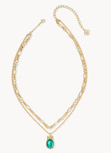 Load image into Gallery viewer, Kendra Scott-Daphne Bow Gold Multi Strand Necklace in Pine Illusion 9608890201