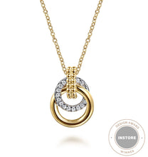 Load image into Gallery viewer, Gabriel &amp; Co-14K White Yellow Gold Diamond Pendant Necklace-Bujukan NK7820M45JJ