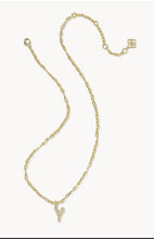 Load image into Gallery viewer, KENDRA SCOTT Bubble Letter Y Gold Short Pendant Necklace 9608805633