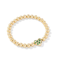 Load image into Gallery viewer, Kendra Scott-Holland Gold Heart Stretch Bracelet in Green Crystal 9608875059