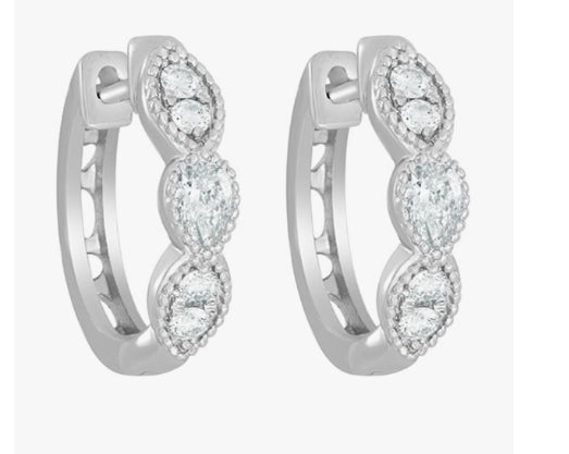 14K White Gold Diamond 3/8Ctw Earring ER10765-4WD *