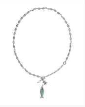 Load image into Gallery viewer, KENDRA SCOTT Parker Fish Vintage Silver Long Charm Necklace 9608898588
