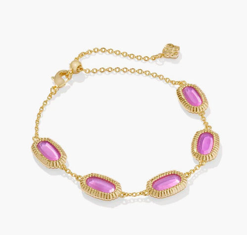 KENDRA SCOTT Grayson Gold Ridge Frame Link Bracelet in Azalea Illusion 9608865761