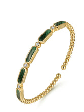 Load image into Gallery viewer, Gabriel &amp; Co-14K Yellow Gold Diamond and Malachite Bujukan Bangle
BG4940-62Y45MA