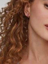 Load image into Gallery viewer, KENDRA SCOTT Cailin Gold Huggie Earrings in Purple Crystal 9608862035