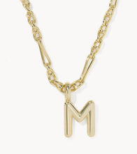 Load image into Gallery viewer, KENDRA SCOTT Bubble Letter M Gold Short Pendant Necklace 9608805609