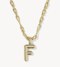 Load image into Gallery viewer, KENDRA SCOTT Bubble Letter F Gold Short Pendant Necklace 9608805595