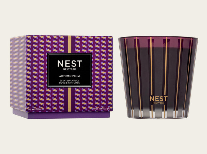 Nest-Autumn Plum 3-Wick Candle Nest03 ATP