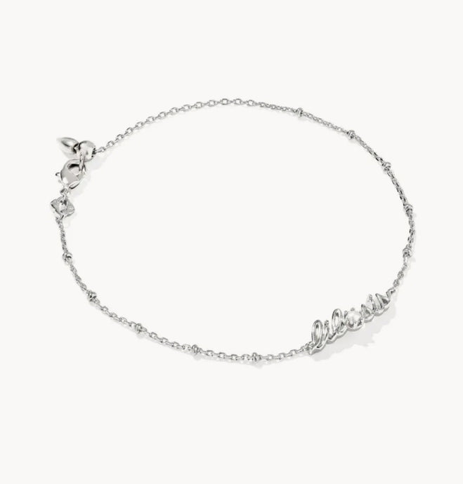 KENDRA SCOTT-Lil Sis Silver Delicate Chain Bracelet Freshwater Cultured Pearl 9608887094