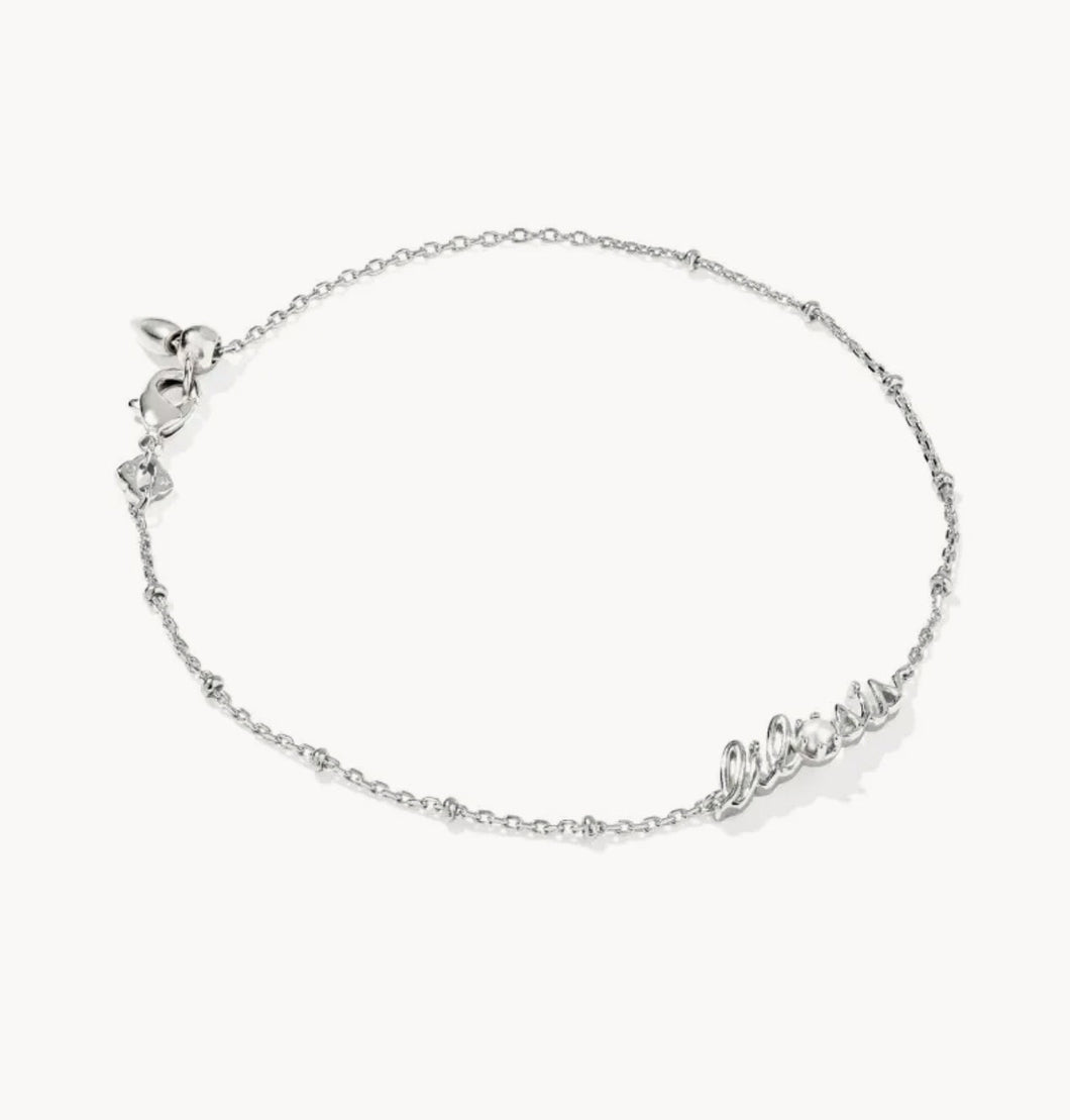 KENDRA SCOTT-Lil Sis Silver Delicate Chain Bracelet Freshwater Cultured Pearl 9608887094