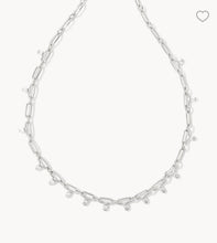 Load image into Gallery viewer, KENDRA SCOTT Lindy Silver Crystal Chain Necklace in White Crystal # 9608862505