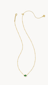 Kendra Scott-Mini Abbie Gold Satellite Short Pendant Necklace in Green Illusion 9608875529