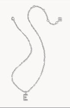 Load image into Gallery viewer, KENDRA SCOTT Bubble Letter E Silver Short Pendant Necklace 9608805594