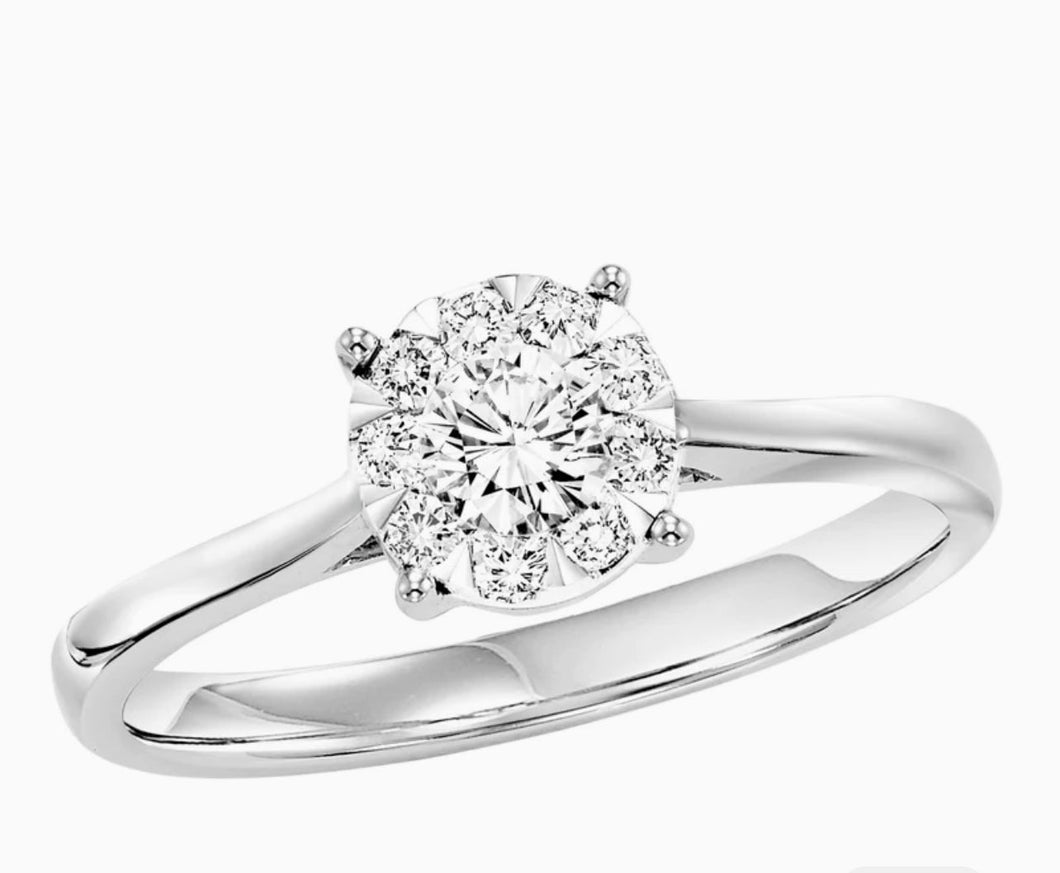 14K WG Diamond Solitarie Ctr .30Ctr Rd .37tw Ring FR4155/75