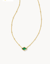 Load image into Gallery viewer, Kendra Scott-Mini Abbie Gold Satellite Short Pendant Necklace in Green Illusion 9608875529