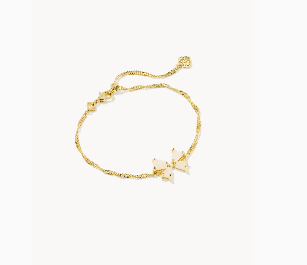 Kendra Scott-Blair Gold Bow Small Delicate Chain Bracelet in Iridescent Drusy 9608871483