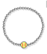 Load image into Gallery viewer, KENDRA SCOTT Softball Silver Stretch Bracelet 9608895590