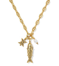 Load image into Gallery viewer, KENDRA SCOTT Parker Fish Vintage Gold Long Charm Necklace 9608894455