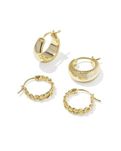 Load image into Gallery viewer, KENDRA SCOTT Gabriella Gold Set of 2 Huggie Earrings 9608898000