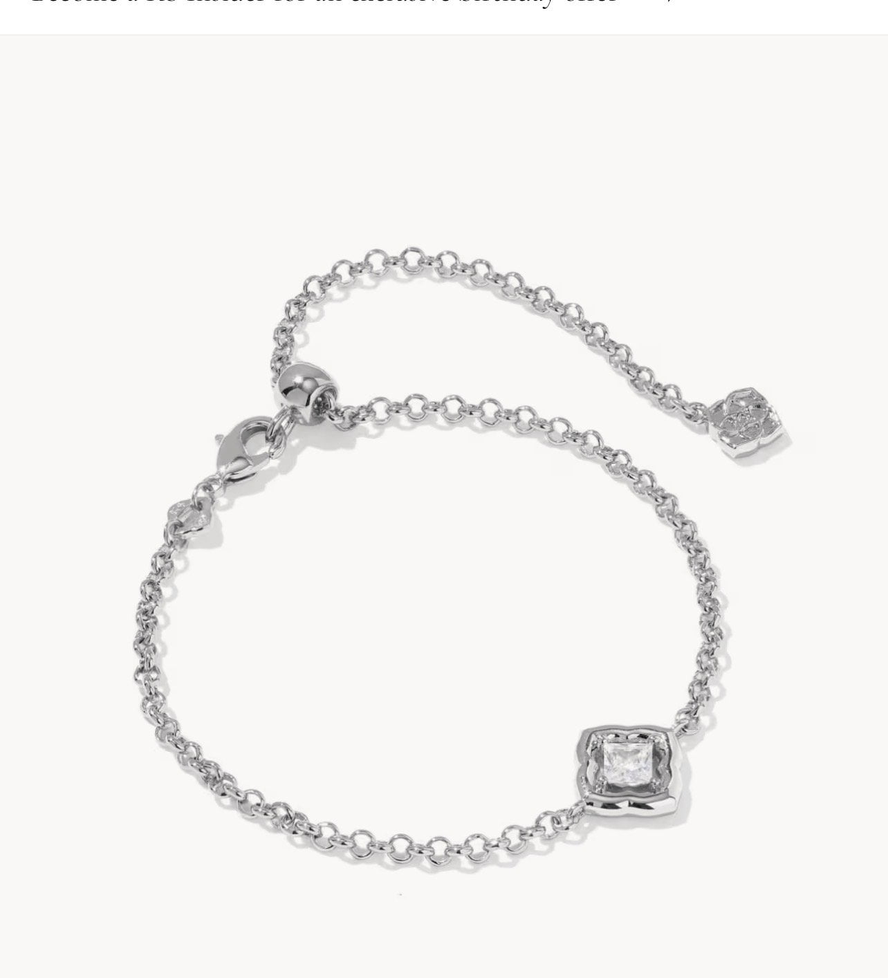 KENDRA SCOTT Mallory Crystal Silver Delicate Chain Bracelet 9608805663