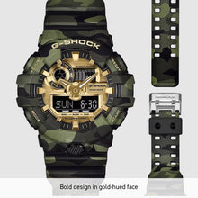 Load image into Gallery viewer, G-SHOCK SHOCK BOLD CAMO SERIES, CAMO AND GOLD ANALOG-DIGITAL
GA-700 SERIES
GA700CMG-3A