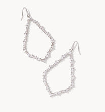 Load image into Gallery viewer, KENDRA SCOTT Sophee Silver Crystal Open Frame Earrings in White Crystal 9608865290