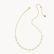 Load image into Gallery viewer, Kendra Scott-Haisley Heart Gold Strand Necklace in White Crystal 9608875658