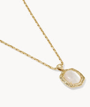 Load image into Gallery viewer, Kendra Scott-Tiger Striped Daphne Gold Small Long Pendant Necklace in Natural Mother-of-Pearl 9608805502