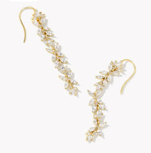 Load image into Gallery viewer, KENDRA SCOTT Rosalie Gold Linear Earrings in White Crystal 9608865064