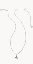 Load image into Gallery viewer, Kendra Scott -Cherry Silver Short Pendant Necklace in Berry Kyocera Opal 9608867991