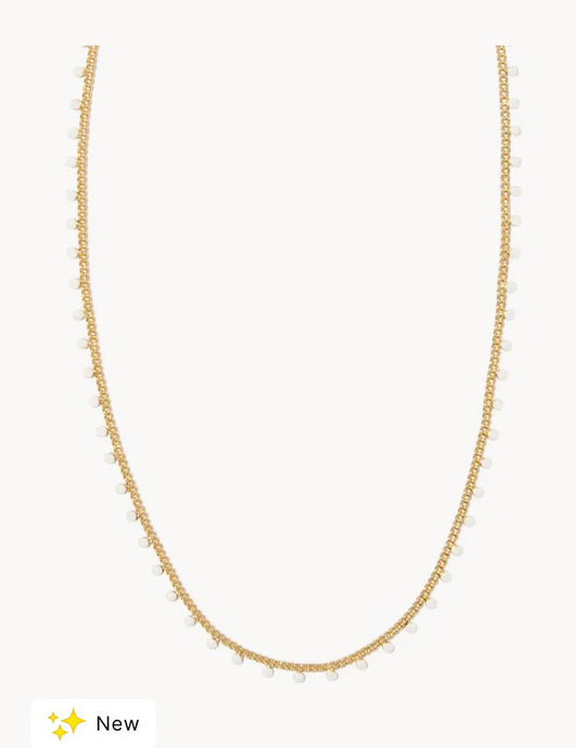 KENDRA SCOTT Kelsey Gold Strand Necklace in White Enamel 9608867628